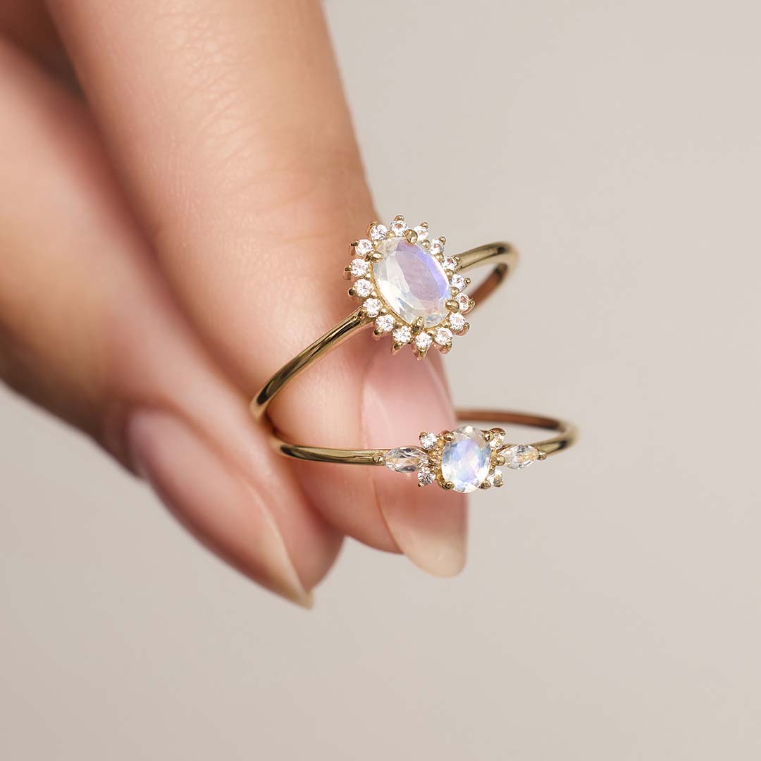 Månsten Muse Ring i Guld