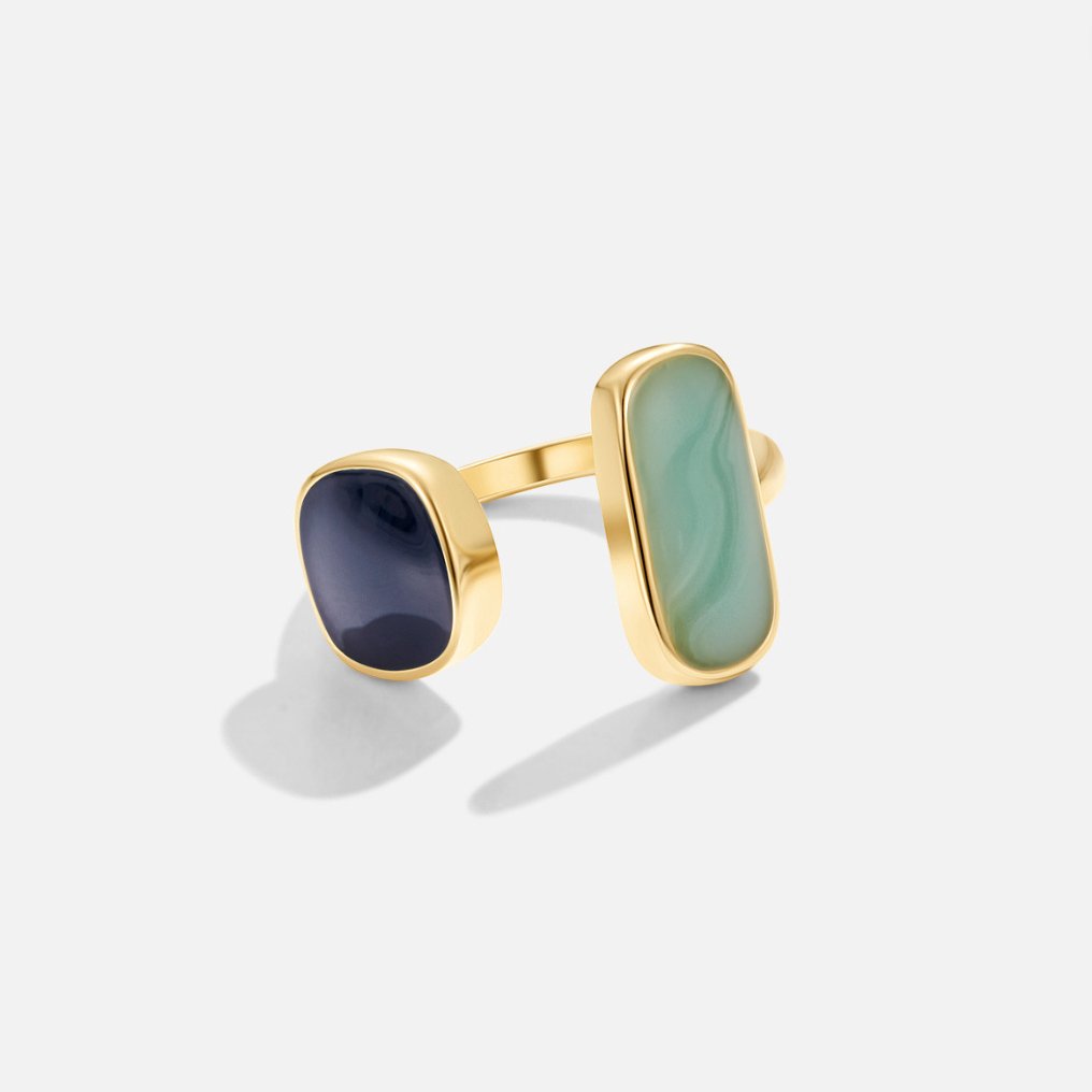 Aquamarinring med omlott-design