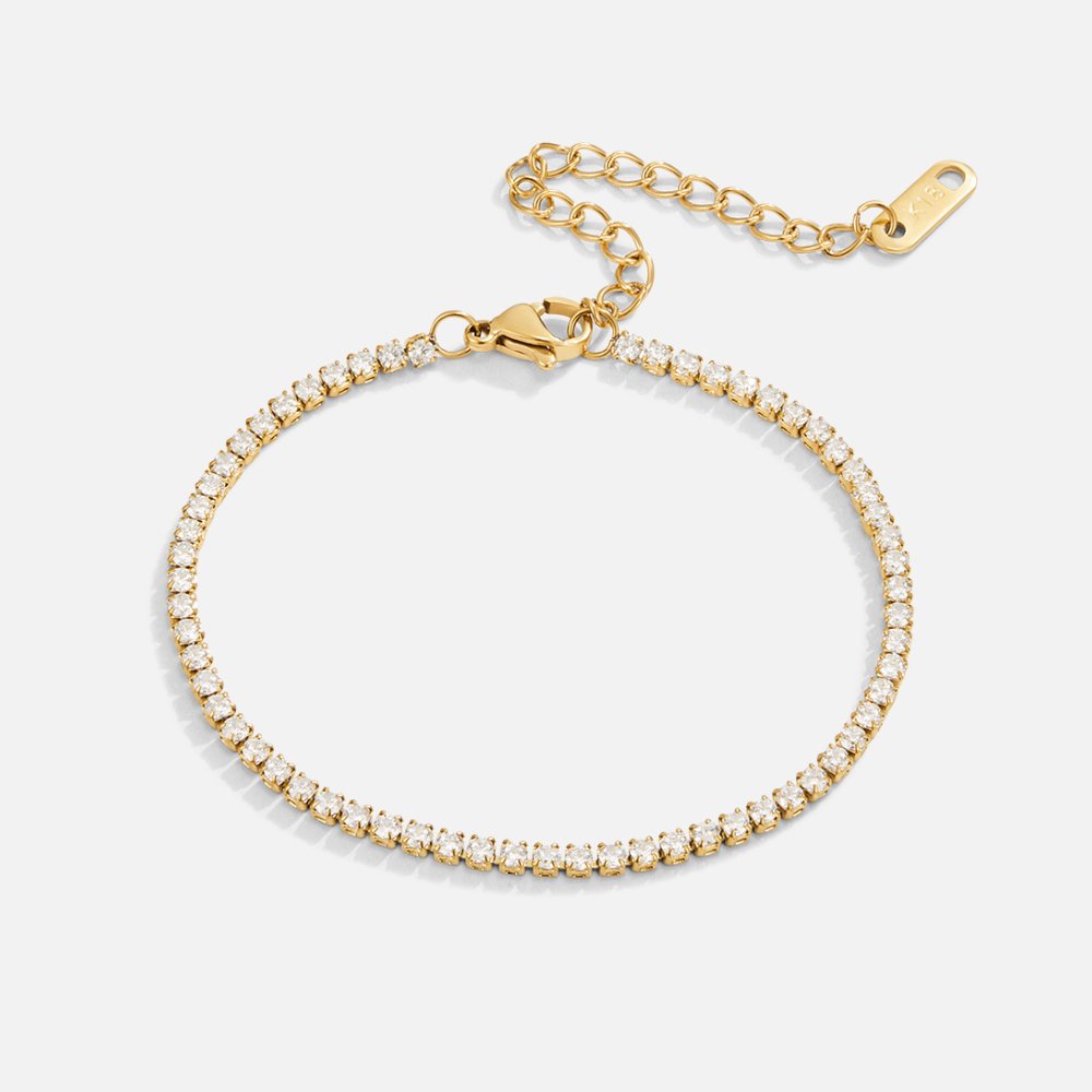 Cordelia guldfärgat tennisarmband