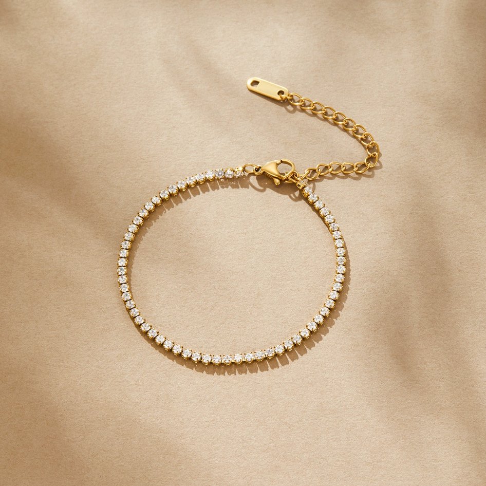 Cordelia guldfärgat tennisarmband
