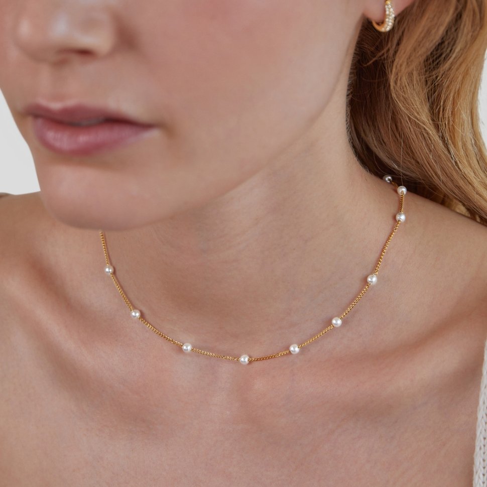 Nura pärlhalsband 18K guldplätering
