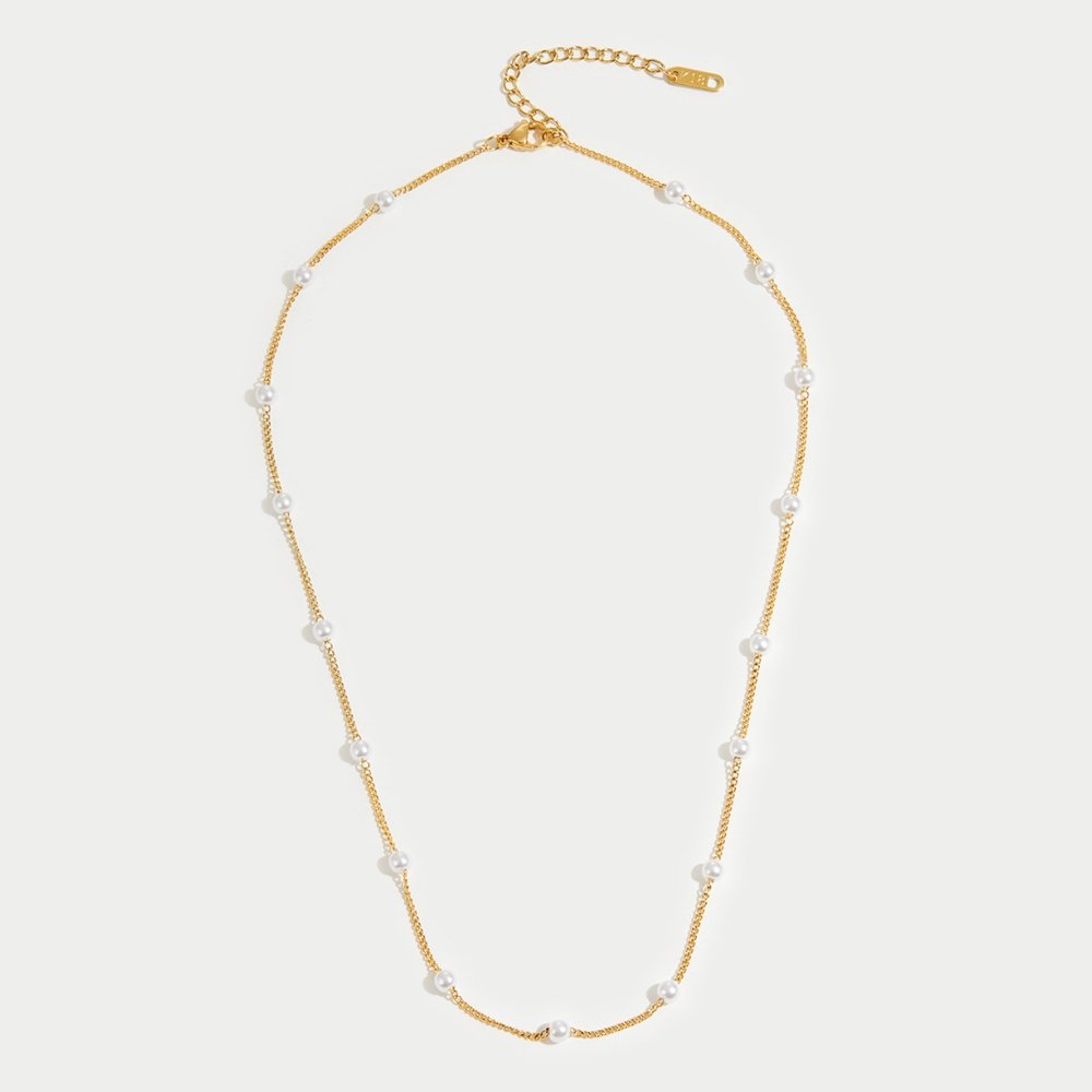 Nura pärlhalsband 18K guldplätering
