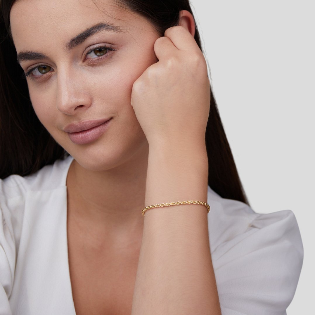 Twistat armband 18K guldplätering