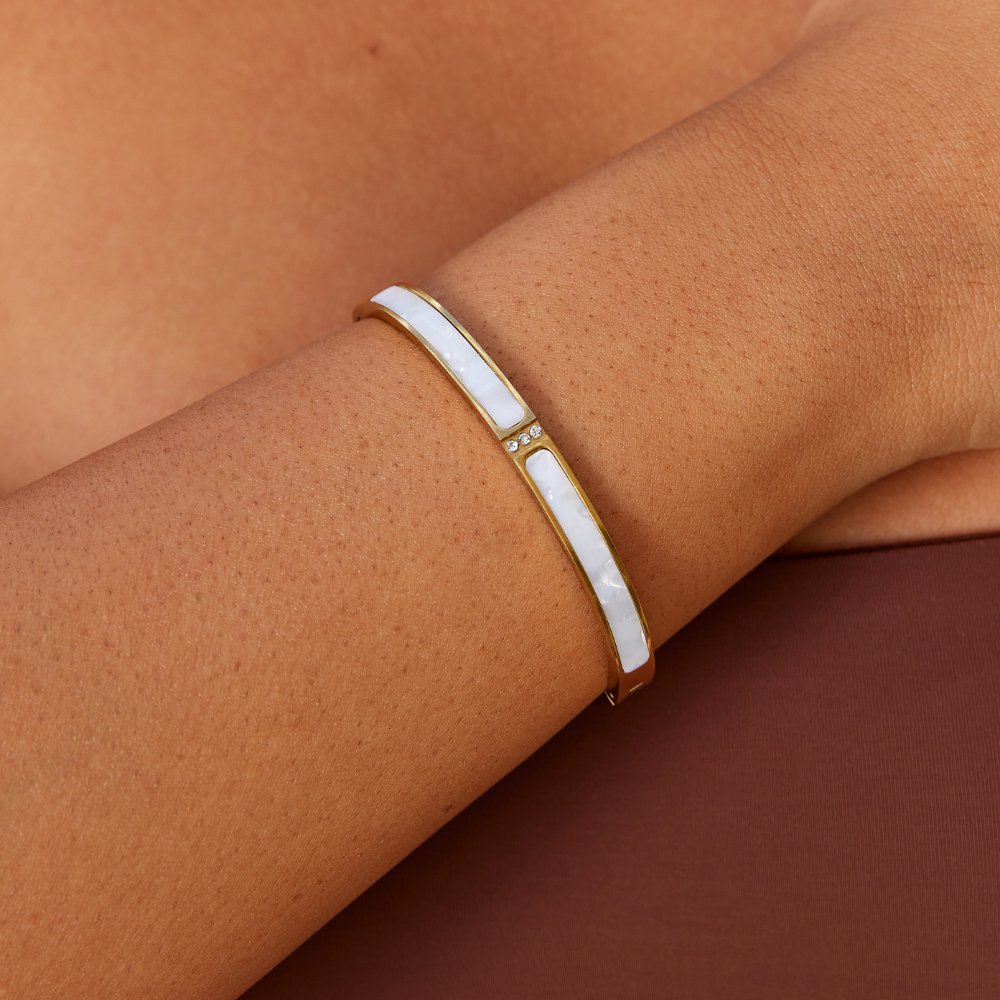 White Sahara guldarmband