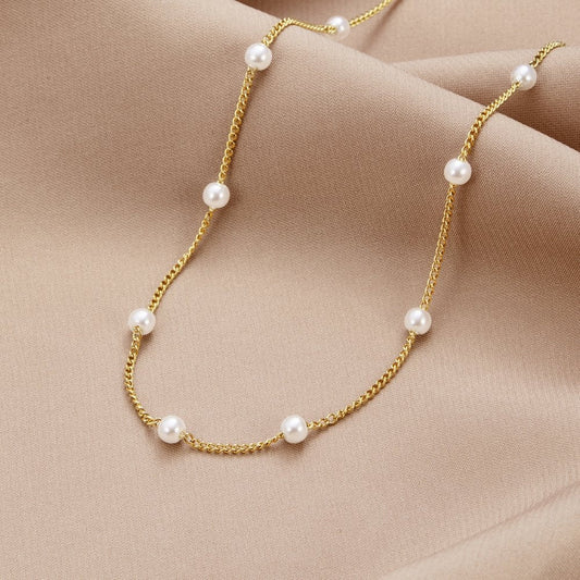 Nura pärlhalsband 18K guldplätering