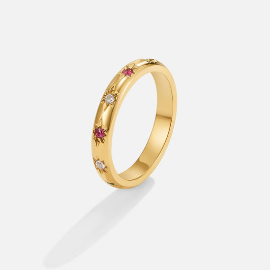 Tali ring med regnbågskristaller